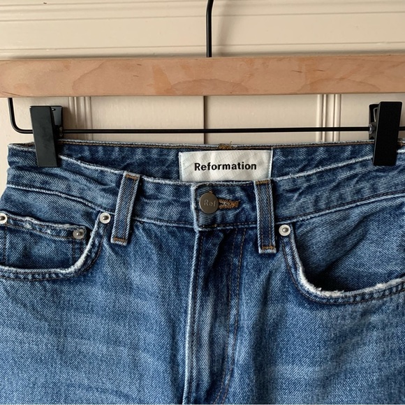 Reformation High Rise Cigarette Jeans in Dark Stone - Picture 2 of 6